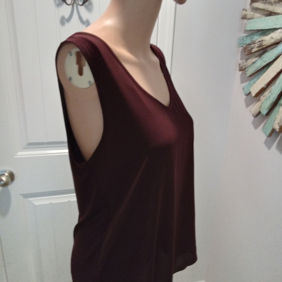 LOFT Tops - Loft Size M. Women's Sleeveless Burgundy V-Neck Top